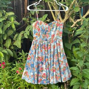 Ark & Co Floral Multi Color Sleeveless Mini Dress Size Small